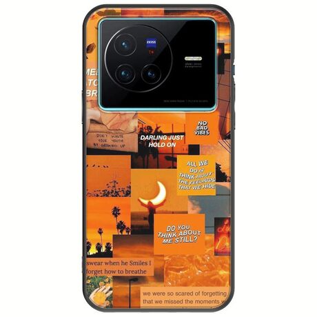 Aesthetic Orange Vivo X80 Black TPU (Μαύρη Σιλικόνη)