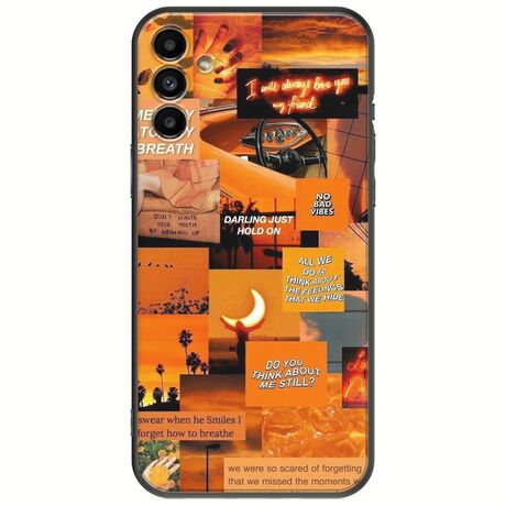 Aesthetic Orange Samsung Galaxy A04s Black TPU (Μαύρη Σιλικόνη)