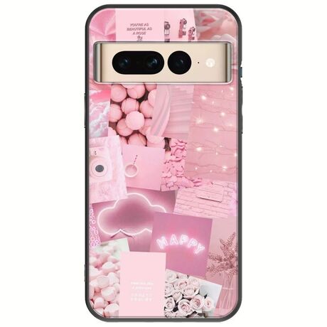 Aesthetic Pink Google Pixel 7 Pro 5G Black TPU (Μαύρη Σιλικόνη)