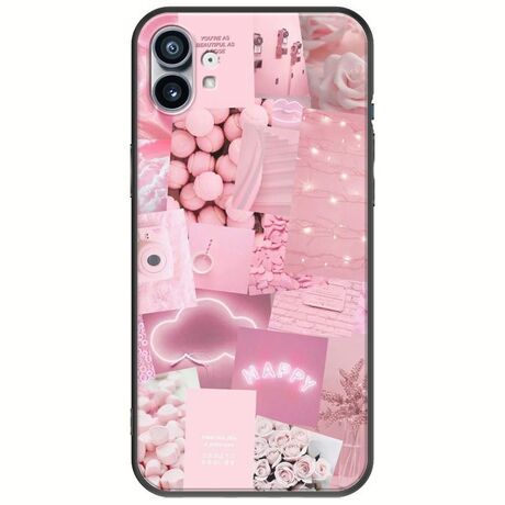 Aesthetic Pink Nothing Phone (1) Black TPU (Μαύρη Σιλικόνη)