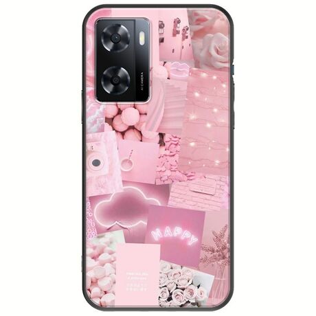 Aesthetic Pink Oppo A57s Black TPU (Μαύρη Σιλικόνη)