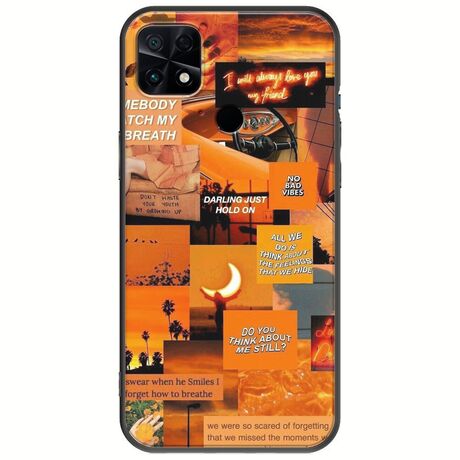 Aesthetic Orange Xiaomi Poco C40 Black TPU (Μαύρη Σιλικόνη)