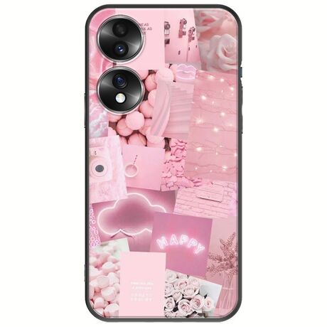 Aesthetic Pink Honor 70 5G Black TPU (Μαύρη Σιλικόνη)