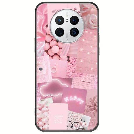 Aesthetic Pink Huawei Mate 50 Pro Black TPU (Μαύρη Σιλικόνη)