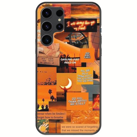 Aesthetic Orange Samsung Galaxy S23 Ultra 5G Black TPU (Μαύρη Σιλικόνη)