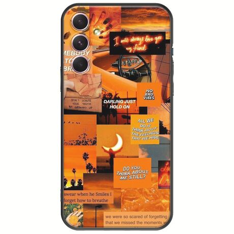 Aesthetic Orange Samsung Galaxy A14 5G Black TPU (Μαύρη Σιλικόνη)