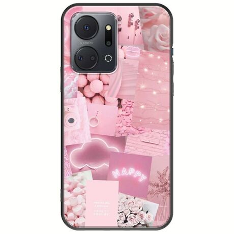 Aesthetic Pink Honor X7a Black TPU (Μαύρη Σιλικόνη)