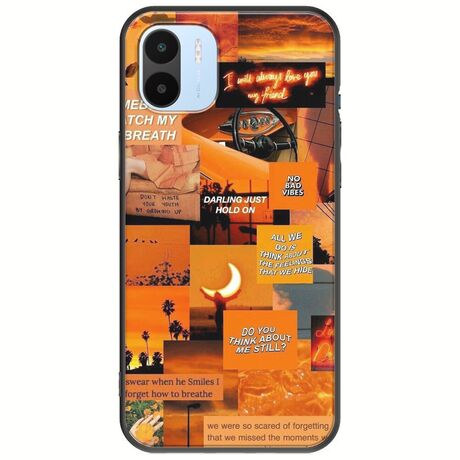 Aesthetic Orange Xiaomi Redmi A2 Black TPU (Μαύρη Σιλικόνη)