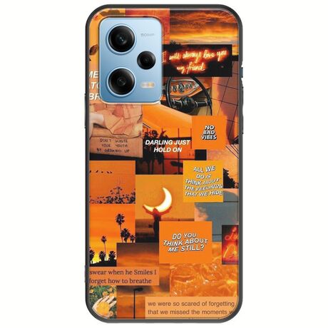 Aesthetic Orange Xiaomi Redmi Note 12 4G Black TPU (Μαύρη Σιλικόνη)
