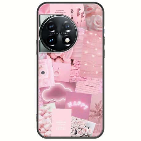 Aesthetic Pink OnePlus 11 5G Black TPU (Μαύρη Σιλικόνη)