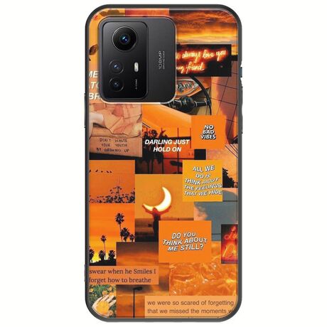 Aesthetic Orange Xiaomi Redmi Note 12S Black TPU (Μαύρη Σιλικόνη)