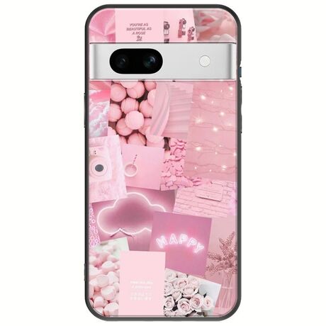 Aesthetic Pink Google Pixel 7a 5G Black TPU (Μαύρη Σιλικόνη)