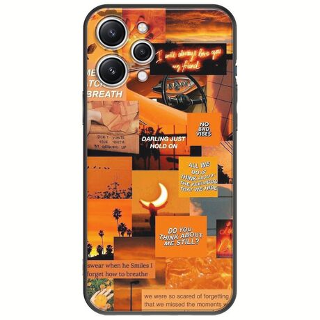 Aesthetic Orange Xiaomi Redmi 12 Black TPU (Μαύρη Σιλικόνη)