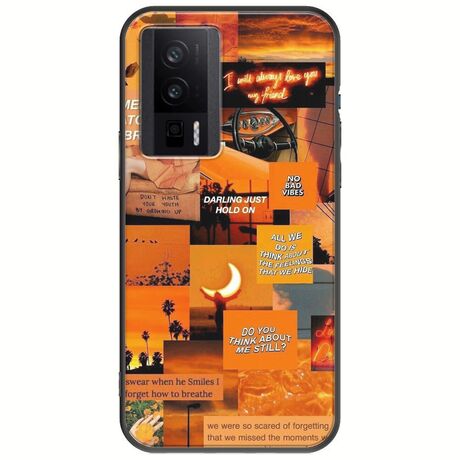 Aesthetic Orange Xiaomi Poco F5 Pro 5G Black TPU (Μαύρη Σιλικόνη)