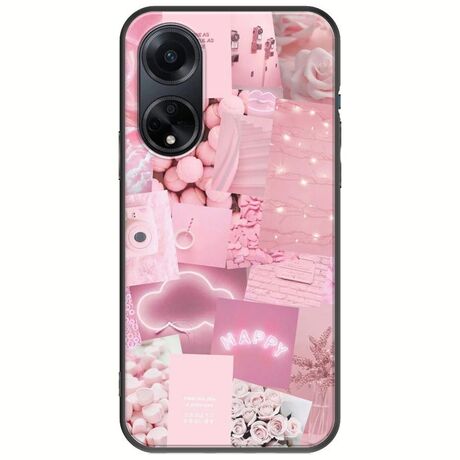 Aesthetic Pink Oppo A98 5G Black TPU (Μαύρη Σιλικόνη)