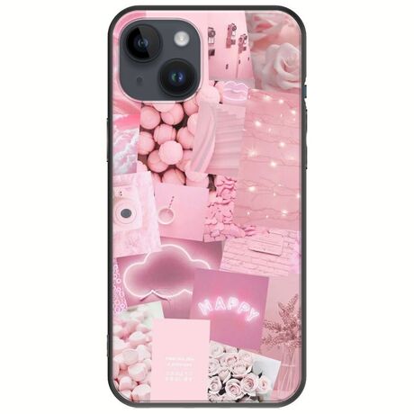 Aesthetic Pink iPhone 15 Plus Black TPU (Μαύρη Σιλικόνη)