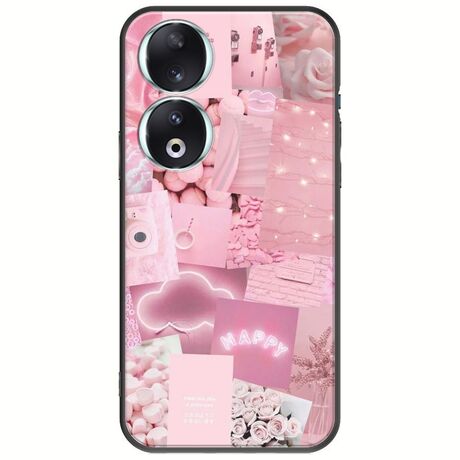 Aesthetic Pink Honor 90 5G Black TPU (Μαύρη Σιλικόνη)