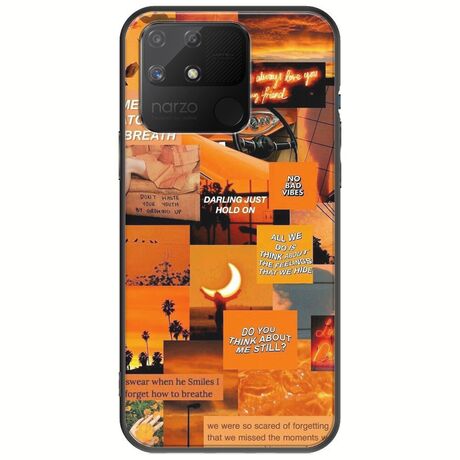 Aesthetic Orange Realme Narzo 50A Black TPU (Μαύρη Σιλικόνη)