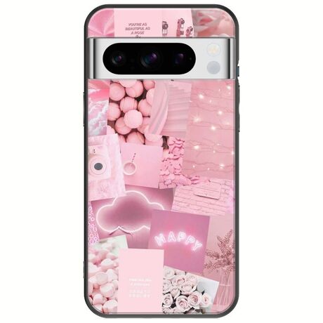 Aesthetic Pink Google Pixel 8 Pro 5G Black TPU (Μαύρη Σιλικόνη)