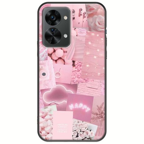 Aesthetic Pink OnePlus Nord 2T 5G Black TPU (Μαύρη Σιλικόνη)