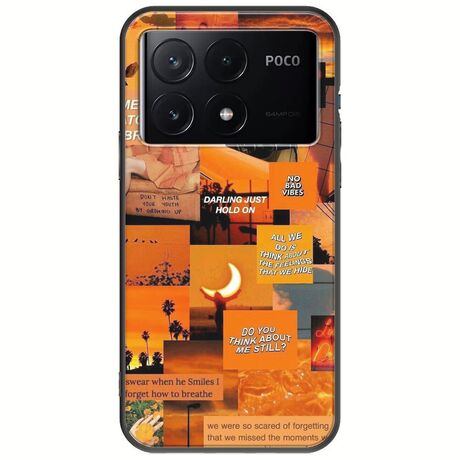 Aesthetic Orange Xiaomi Poco X6 Pro 5G Black TPU (Μαύρη Σιλικόνη)