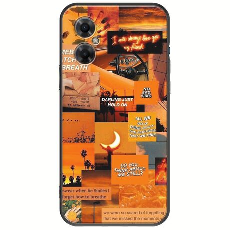 Aesthetic Orange Xiaomi Poco M4 5G Black TPU (Μαύρη Σιλικόνη)