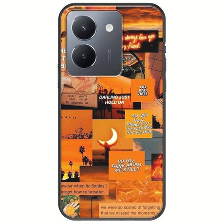 Aesthetic Orange Vivo Y36 4G / 5G Black TPU (Μαύρη Σιλικόνη)