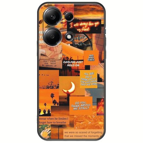Aesthetic Orange Xiaomi Redmi Note 13 4G Black TPU (Μαύρη Σιλικόνη)