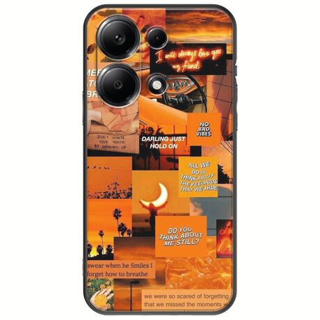 Aesthetic Orange Xiaomi Redmi Note 13 Pro 4G Black TPU (Μαύρη Σιλικόνη)