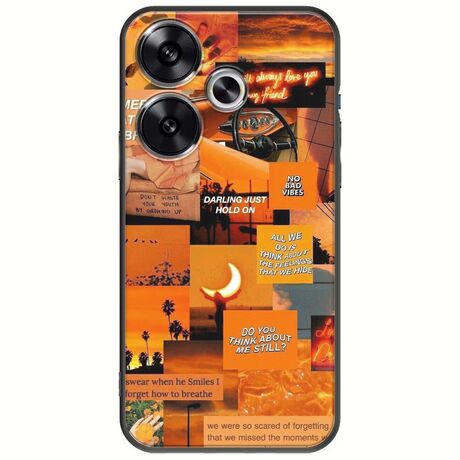 Aesthetic Orange Xiaomi Poco F6 5G Black TPU (Μαύρη Σιλικόνη)