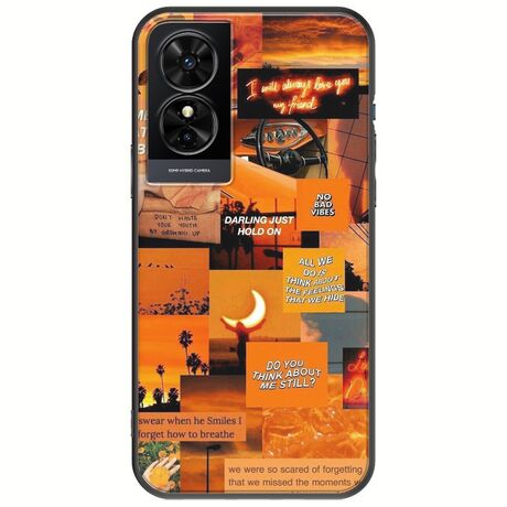 Aesthetic Orange TCL 50 SE Black TPU (Μαύρη Σιλικόνη)