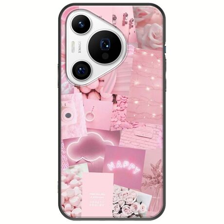 Aesthetic Pink Huawei Pura 70 Pro Black TPU (Μαύρη Σιλικόνη)