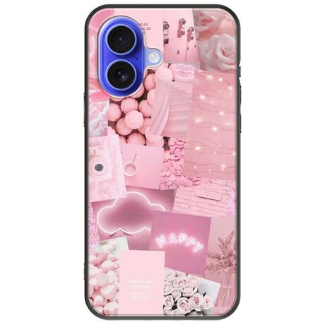 Aesthetic Pink iPhone 16 Black TPU (Μαύρη Σιλικόνη)