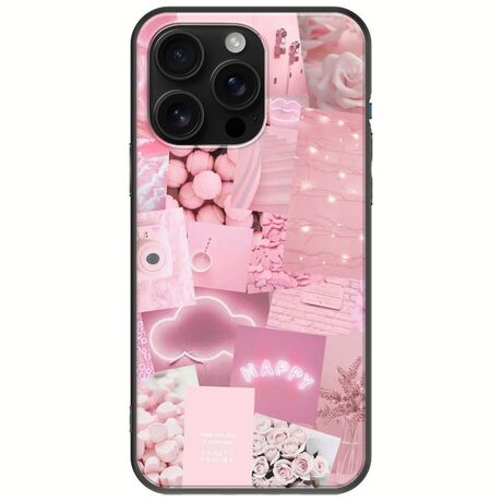 Aesthetic Pink iPhone 16 Pro Max Black TPU (Μαύρη Σιλικόνη)
