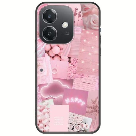 Aesthetic Pink Oppo A40 Black TPU (Μαύρη Σιλικόνη)