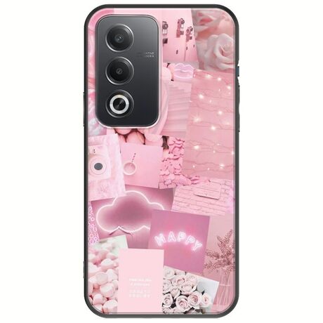 Aesthetic Pink Oppo A80 5G Black TPU (Μαύρη Σιλικόνη)