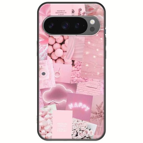 Aesthetic Pink Google Pixel 9 Pro 5G Black TPU (Μαύρη Σιλικόνη)