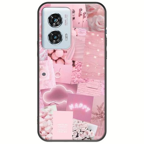 Aesthetic Pink Motorola Edge 50 Fusion 5G Black TPU (Μαύρη Σιλικόνη)