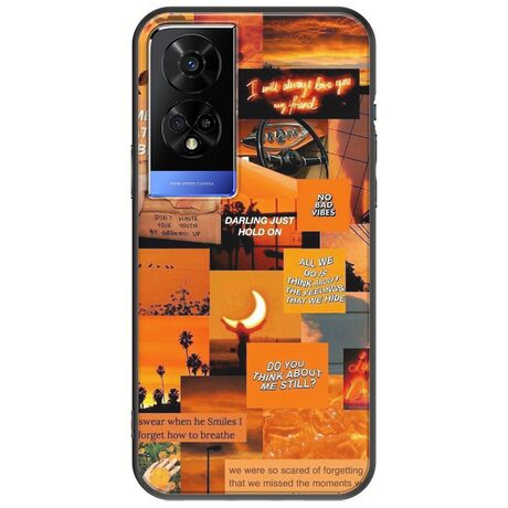 Aesthetic Orange TCL 50 5G Black TPU (Μαύρη Σιλικόνη)