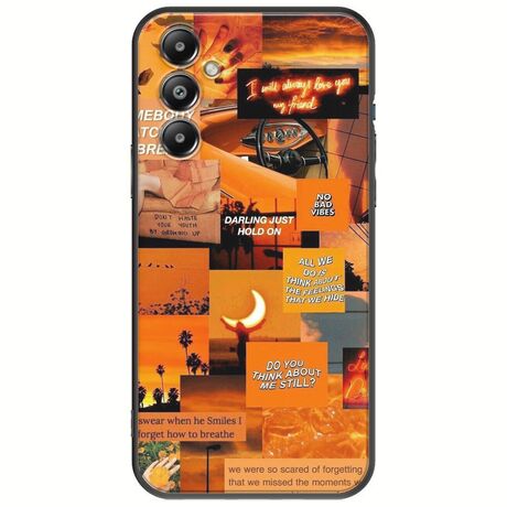 Aesthetic Orange Samsung Galaxy A16 4G / 5G Black TPU (Μαύρη Σιλικόνη)