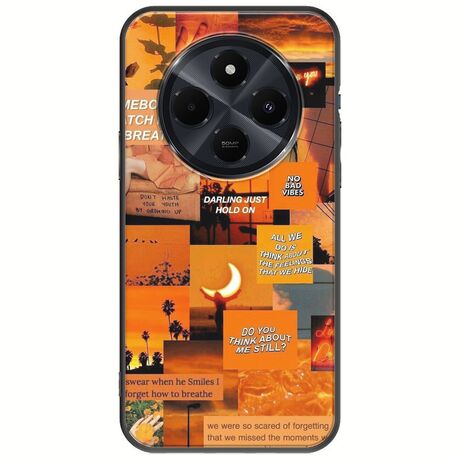 Aesthetic Orange Xiaomi Poco C75 4G Black TPU (Μαύρη Σιλικόνη)