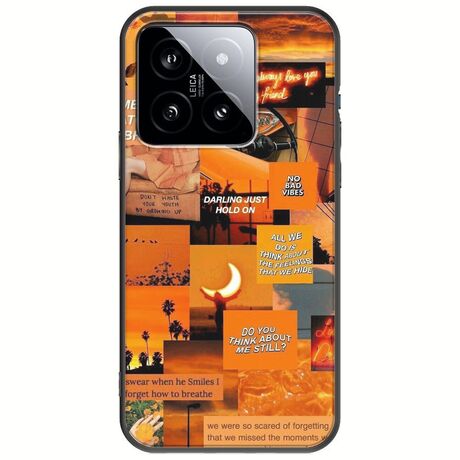 Aesthetic Orange Xiaomi 14T 5G Black TPU (Μαύρη Σιλικόνη)