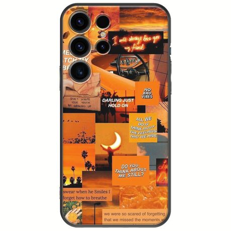 Aesthetic Orange Samsung Galaxy S25 Ultra 5G Black TPU (Μαύρη Σιλικόνη)