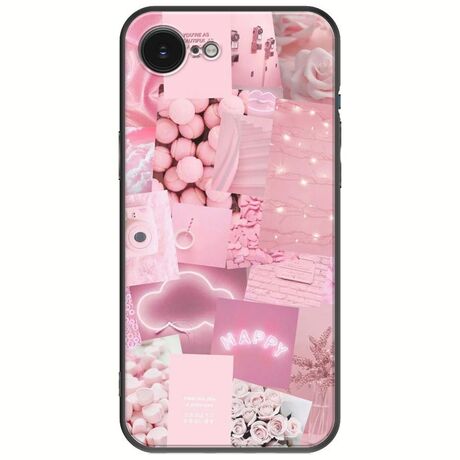Aesthetic Pink iPhone 16e Black TPU (Μαύρη Σιλικόνη)