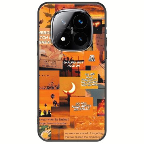 Aesthetic Orange Xiaomi Redmi Note 14 Pro+ 5G Black TPU (Μαύρη Σιλικόνη)
