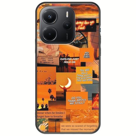 Aesthetic Orange Xiaomi Redmi Note 14 4G Black TPU (Μαύρη Σιλικόνη)