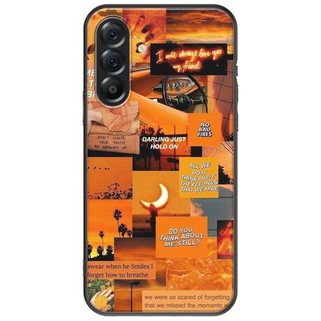 Aesthetic Orange Samsung Galaxy A56 5G Black TPU (Μαύρη Σιλικόνη)