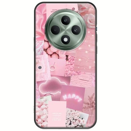 Aesthetic Pink Oppo Reno 12 FS 5G  Black TPU (Μαύρη Σιλικόνη)