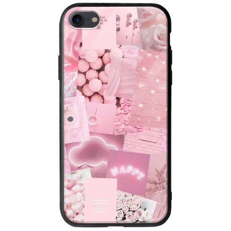 Aesthetic Pink iPhone 8 Groove TPU (Tempered Glass και TPU)