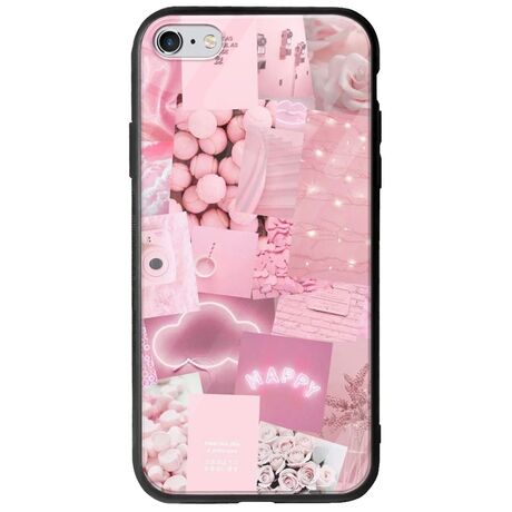 Aesthetic Pink iPhone 6 Plus / iPhone 6s Plus Groove TPU (Tempered Glass και TPU)